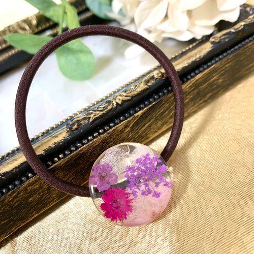 押し花のヘアゴム レジン ドライフラワー ヘアゴム qui 通販｜Creema 