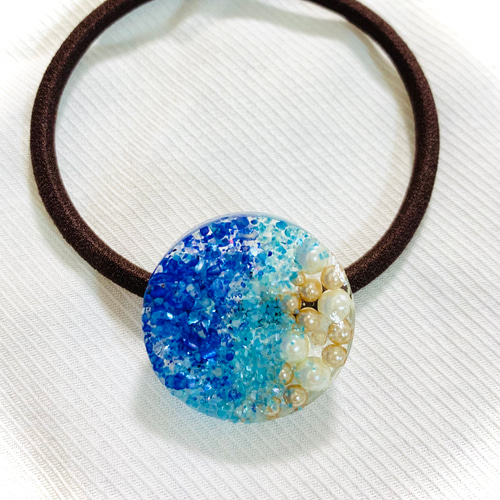 涼しげドームレジンヘアゴム