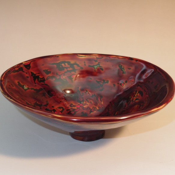 乾漆茶碗高麗茶碗写し　脱乾漆技法 (生漆で麻・和紙・地の粉の繰り返しで厚みを出して石膏型から抜き出し漆塗) 