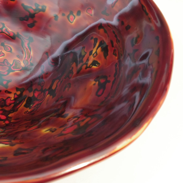 乾漆茶碗高麗茶碗写し　脱乾漆技法 (生漆で麻・和紙・地の粉の繰り返しで厚みを出して石膏型から抜き出し漆塗) 