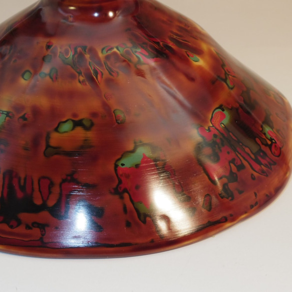 乾漆茶碗高麗茶碗写し　脱乾漆技法 (生漆で麻・和紙・地の粉の繰り返しで厚みを出して石膏型から抜き出し漆塗) 