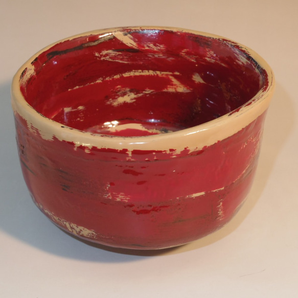 乾漆茶碗高麗茶碗写し　脱乾漆技法 (生漆で麻・和紙・地の粉の繰り返しで厚みを出して石膏型から抜き出し漆塗) 