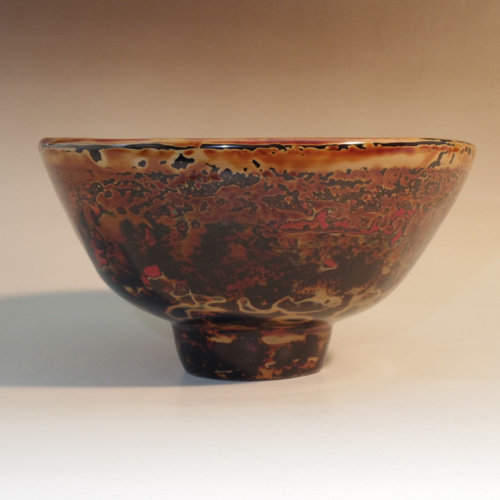 乾漆茶碗高麗茶碗写し　脱乾漆技法 (生漆で麻・和紙・地の粉の繰り返しで厚みを出して石膏型から抜き出し漆塗) 44,525円