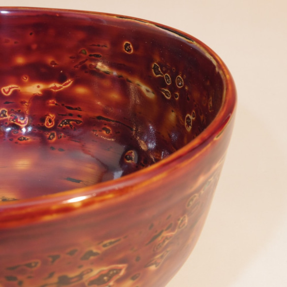 乾漆茶碗高麗茶碗仿製乾漆工藝（用生漆反复麻、和紙、磨粉增加厚度，從石膏模具中提取塗漆） 第6張的照片