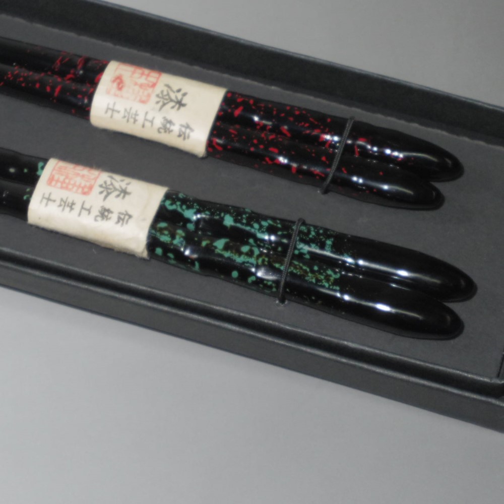 「父の日限定品」本漆塗刷毛塗夫婦箸箸　天然素材手削りハンドメイド漆塗りオリジナル箸