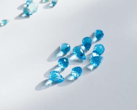 ●14kgf●青のしずく・スイスブルートパーズの一粒ネックレス 5枚目の画像