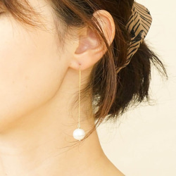 ⚫︎14kgf⚫︎棉珍珠小鏈耳環（6mm・10mm） 第2張的照片