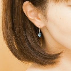 ●14kgf●每日Tsukai簡單的耳環天然石材：瑞藍黃玉 第4張的照片