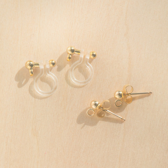 14kgf/淡水珍珠直線耳環・夾式耳環 第4張的照片