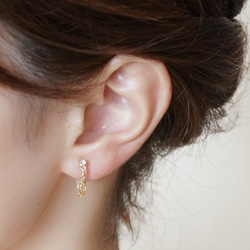 14kgf/小さなスターシトリンのショートアメリカンピアス ピアス