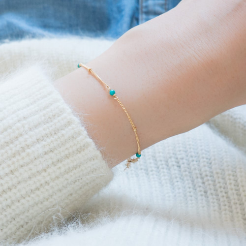 14kgf/シンプルターコイズブレスレット ブレスレット Meach.〈ミーチ