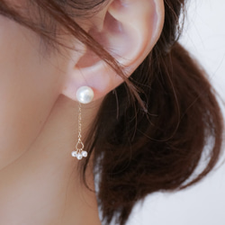 14kgf/珍珠耳環&尾扣組*小粒珍珠 第2張的照片