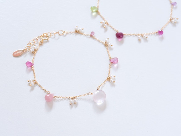 [SAKURA]14kgf/Colorful stone Bracelet *09 第2張的照片