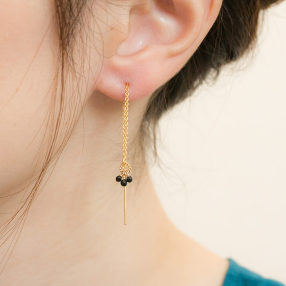 14kgf/小珍珠美式耳環 第1張的照片