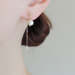 [耳環]的棉珠和長鏈Nonhorupiasu 第2張的照片