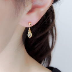 14kgf /雫型黃水晶耳釘·耳環 第3張的照片