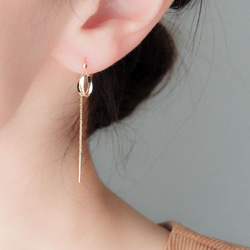 14kgf/小さなスターシトリンのショートアメリカンピアス ピアス