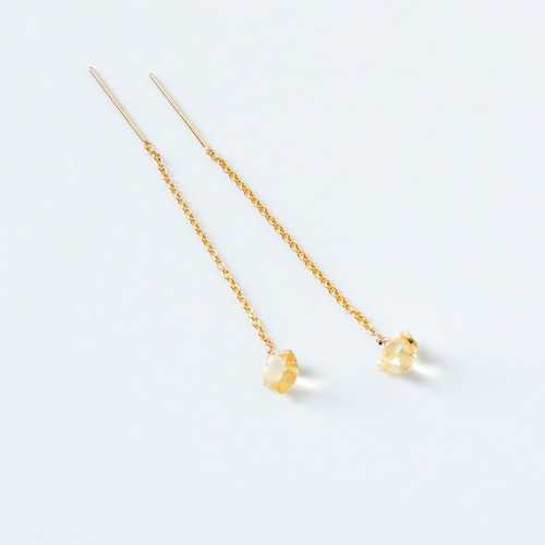 ラフカット アメトリン 一粒 シンプル ミニ フック ピアス 14kgf 一粒 アメトリン ラフカット ピアス 14kgf フック ミニ シンプル