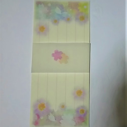 一筆箋･ミニレター　3種の桜の花 パステルアート　15枚セット 3枚目の画像