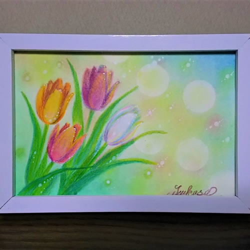 パステルアート 春彩るチューリップ 絵画 T's Arts 通販 8654736