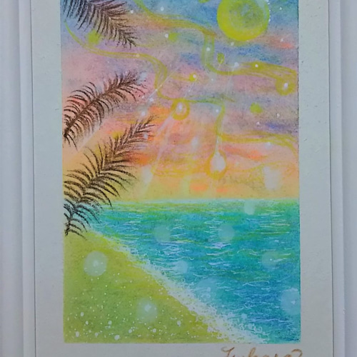 パステルアート 海辺の夕暮れ 絵画 T's Arts 通販 9535802
