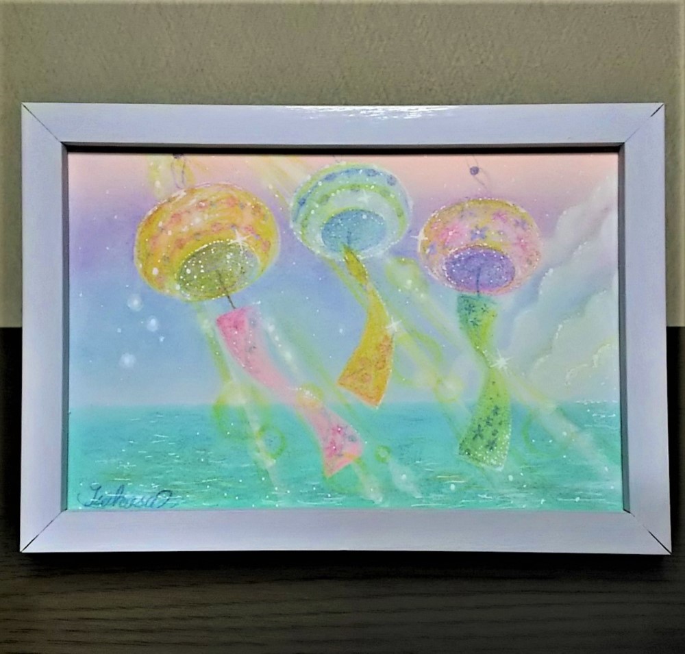 パステルアートフェスティバル！ 夕焼けの海、4作品🖼️ オイルパステル 225×300mm BASEショップ