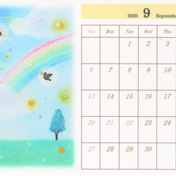 7月・8月・9月カレンダー兼ポストカード　パステルアート 4枚目の画像