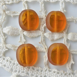 6個テーブルカット　オレンジブラウン　チェコビーズCzech Glass Beads 3枚目の画像
