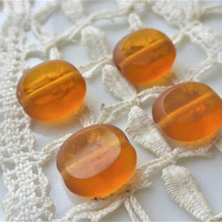 6個テーブルカット　オレンジブラウン　チェコビーズCzech Glass Beads 4枚目の画像