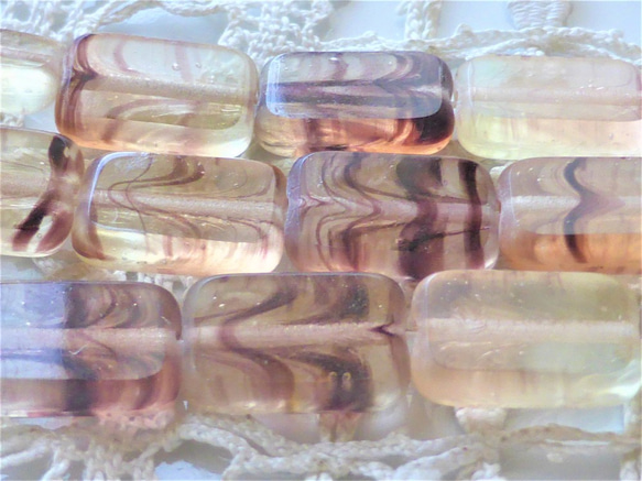 混合淺米色紫色台切捷克珠 Czech Glass Beads4 第3張的照片