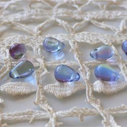 20 顆小滴藍紫色捷克珠捷克玻璃珠 第3張的照片