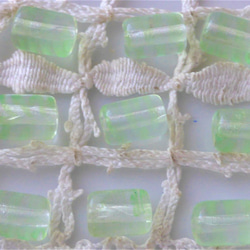 筒　透明黄緑縞　チェコビーズ　Czech Glass Beads10個 5枚目の画像
