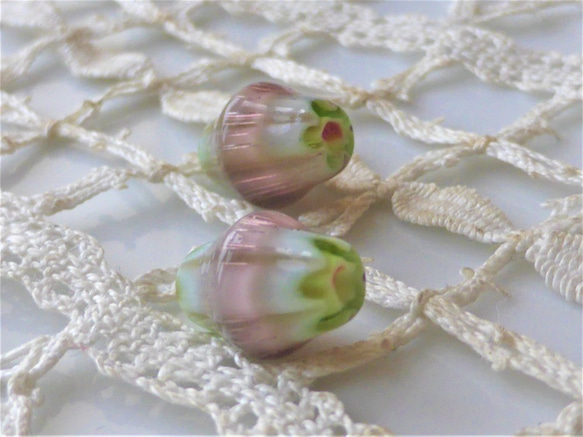 ミルフィオレ　アンニュイ　チェコビーズCzech Glass Beads２個 2枚目の画像