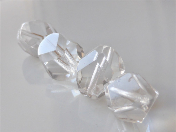 4 顆寶石切割透明捷克玻璃珠 第1張的照片