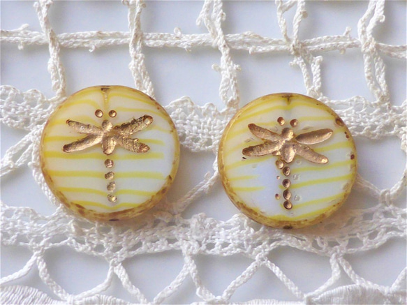 蜻蜓黃條紋捷克珠子2 第1張的照片