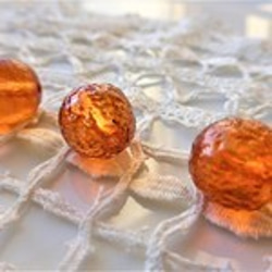 オレンジティーキャンディー　チェコビーズCzech Glass Beads2個 4枚目の画像