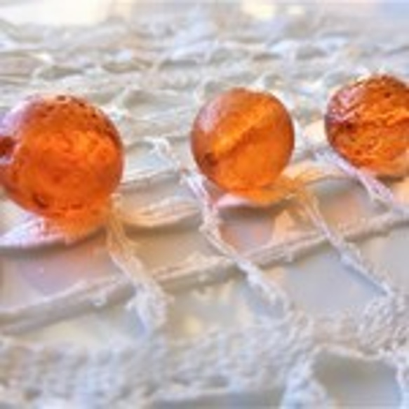 オレンジティーキャンディー　チェコビーズCzech Glass Beads2個 3枚目の画像