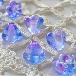 青紫の花　チェコビーズCzcech Glass Beads１０個 2枚目の画像