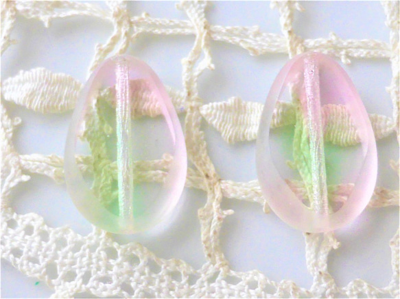 捷克珠子捷克玻璃珠子水彩畫2桃綠色 第1張的照片