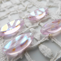 ピンクオーロラ 破片 チェコビーズCzech Glass Beads4個 4枚目の画像