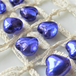 ハート　メタリック青紫　チェコビーズCzech Glass Beads１０個 2枚目の画像