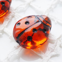 チェコビーズCzech Glass Beads 特大オレンジ２個 1枚目の画像