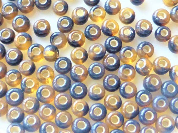 10g10/01.5mm-2mm 黑色和赭色混合寶仕奧莎捷克籽珠捷克玻璃珠 第4張的照片