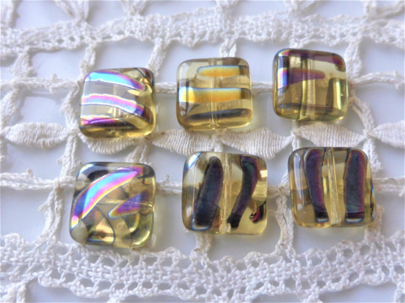 ハーブティラインCzech Glass Beads ６個 2枚目の画像