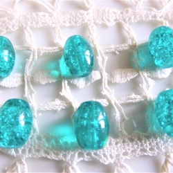 ヒビ　キラ緑　チェコビーズCzech Glass Beads６個 3枚目の画像
