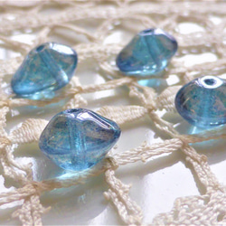 アンシンメトリーUFO　青　チェコビーズCzech Glass Beads 4個 6枚目の画像