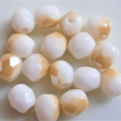 チェコビーズCzech Glass Beads玉白ベージュオーロラ１０個 3枚目の画像
