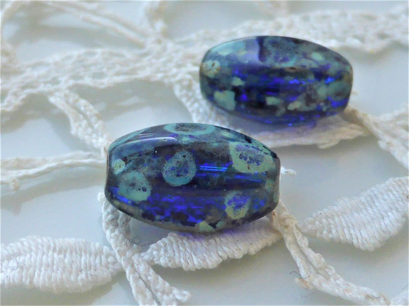 ブルーターコイズ　チェコビーズCzech Glass Beads４個 5枚目の画像