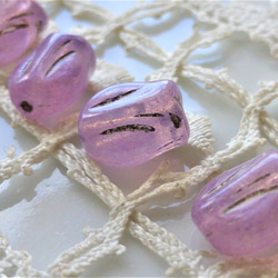 迷你鬱金香淺紫色捷克珠子4件 第2張的照片