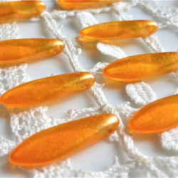 ダガー　光沢オレンジ　チェコビーズCzech Glass Beads6個 5枚目の画像